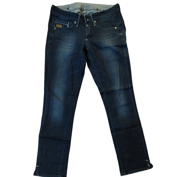G-Star Raw Midge Skinny Cropped Blue Denim Jeans Sz 26 NWOT - Picture 3 of 11